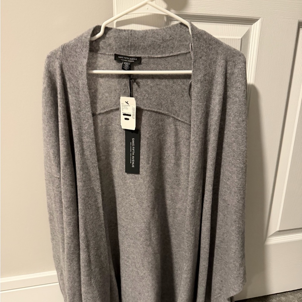 Saks Fifth Avenue Heather Gray Cashmere Top